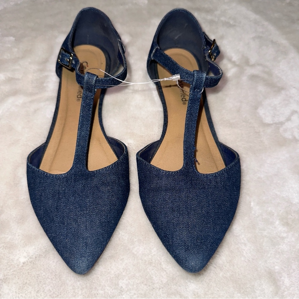 City Classified Jean Ballet Flats Size 7.5